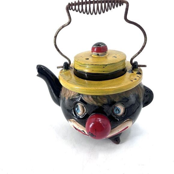 Antique Thames 1940's Redware Clown Teapot - Picture 2 of 10